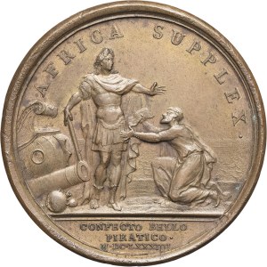 Louis XIV (1643-1715). Medal, peace imposed on Algerian pirates, by Mauger 1684, Paris.