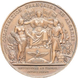 Second Empire / Napoléon III (1852-1870). Médaille, concours de bestiaux à Tlemcen, par Pingret 1867, Paris.