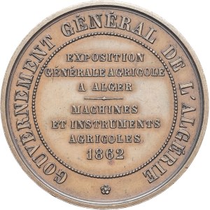 Second Empire / Napoleon III (1852-1870). Medal, general agricultural exhibition in Algiers, by Pingret 1862, Paris.