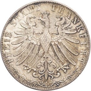 Frankfurt (Free City of). 2 commemorative guilders, 300th anniversary of religious freedom 1855, Frankfurt am Main.