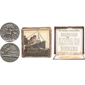 German Empire (1871-1918). Medal, the sinking of the Lusitania (May 5, 1915), by Karl Goetz 1915.