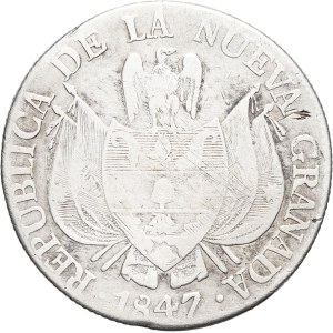 New Granada (Republic of). Diez reales (ten reals) 1847.