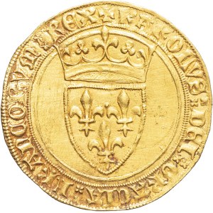 Charles VI (1380-1422). Gold shield with crown, 3rd ND issue (1389-1394), Paris.