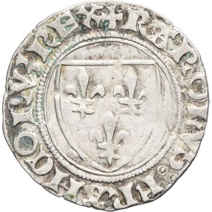 Carlo VI (1380-1422). Blanc dit Guénar, seconda emissione ND (1389), Montpellier.