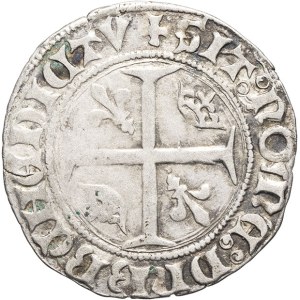 Carlo VI (1380-1422). Blanc dit Guénar, seconda emissione ND (1389), Montpellier.