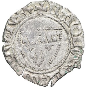 Carlo VI (1380-1422). Mezza guancia, quinta emissione ND (1417), bottega sconosciuta.