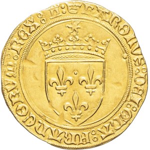 Carlo VIII (1483-1498). Scudo d'oro con sole, prima emissione ND (1483-1494), Tours.