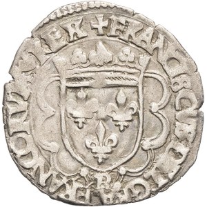 François Ier (1515-1547). Douzain à la croisette, 1er type ?D, B, Rouen.