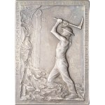 IIIe République (1870-1940). Plaque, Société des Mines de Lens, flan mat, by O. Roty 1899, Paris.