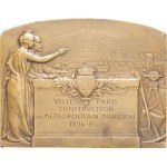 Third Republic (1870-1940). Medal, construction of the Paris metro system, by F. de Vernon 1912, Paris.