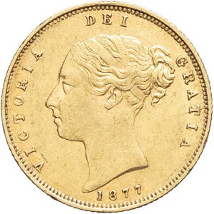 Viktorie (1837-1901). Half Sovereign 1877, Londýn.