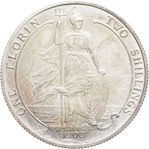 Edward VII (1901-1910). Two shillings - one florin, struck on MATTE PROOF 1902, London.