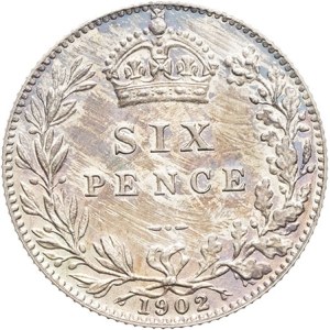 Edward VII (1901-1910). Sixpence, struck on MATTE PROOF 1902, London.