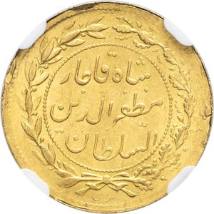 Mozaffareddine Shah (1896-1907). 1/2 toman or 5000 dinars AH 1324 (1906), Tehran.