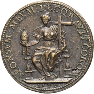 Vatican, Gregory XIV (1590-1591). Medal, election to the pontificate, by Niccolò de Bonis ND (1590, later cast), Rome.