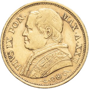 Vatican, Pius IX (1846-1878). 20 lire 1867 - Year XXII, R, Rome.