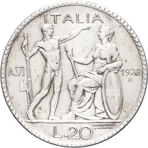 Victor-Emmanuel III (1900-1946). 20 lire lictor 1928 - An VI, R, Rome.