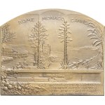 Albert I (1889-1922). Plaque, inauguration of the Rome-Monaco-Cannes train, by Tony Szirmaï 1908, Paris.