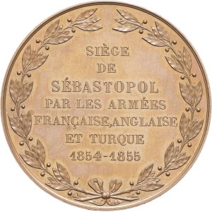 Mikołaj I (1825-1855). Medal, Oblężenie Sewastopola przez wojska francuskie, angielskie i tureckie, Blachère 1855, Paryż.