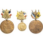 Nicolas II (1894-1917). Lot of 3 popular medals, Russian visits to France 1893-1896.