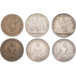 Tokens. Lot of 6 tokens, Grand Masters of the University 1657, 1699, 1747, Paris.