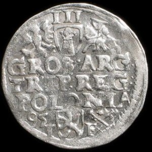 Srebro (Ag) Średnica: 20 mm Waga: 2,10 g NOWOŻYTNE MONETY POLSKIE ZYGMUNT III WAZA (1587-1632) Trojak koronny - 159...