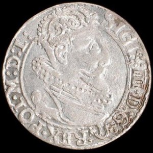 Srebro (Ag) Średnica: 25 mm Waga: 3,82 g NOWOŻYTNE MONETY POLSKIE ZYGMUNT III WAZA (1587-1632) Szóstak koronny - 16...