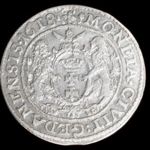 Srebro (Ag) Średnica: 28 mm Waga: 6,35 g NOWOŻYTNE MONETY POLSKIE ZYGMUNT III WAZA (1587-1632) Ort gdański - 1618 S...