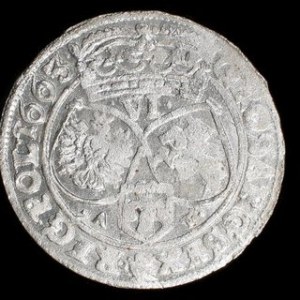 Srebro Średnica: 25 mm Waga: 3,34 g NOWOŻYTNE MONETY POLSKIE JAN KAZIMIERZ (1648-1668) Szóstak koronny - 1663 AT Li...