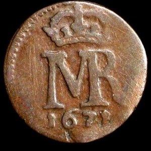 Srebro (Ag) Średnica: 15,5 mm Waga: 0,73 g NOWOŻYTNE MONETY POLSKIE MICHAŁ KORYBUT WIŚNIOWIECKI (1669-1673) Szeląg ...