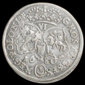 Srebro (Ag) Średnica: 24,5 mm Waga: 3,17 g NOWOŻYTNE MONETY POLSKIE JAN III SOBIESKI (1674-1696) Szóstak koronny - ...