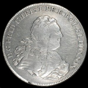 Srebro (Ag) Średnica: 42 mm Waga: 27,76 g NOWOŻYTNE MONETY POLSKIE MONETY SASKO - POLSKIE FRYDERYK KRYSTIAN (1763) ...