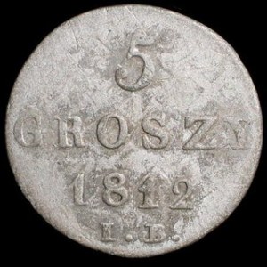 Srebro (Ag) Średnica: 19,5 mm NOWOŻYTNE MONETY POLSKIE KSIĘSTWO WARSZAWSKIE (1807 - 1815) FRYDERYK AUGUST (1807 - 1...