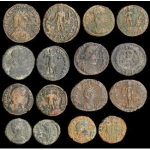 Brąz MONETY ANTYCZNE - RZYM Zestaw monet rzymskich III - IV w. n.e. - 8 sztuk