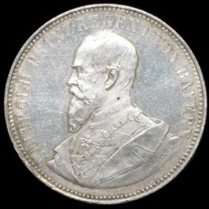Srebro (Ag) Średnica: 40,5 mm Waga: 34,22 g MEDALE ZAGRANICZNE NIEMCY - BAWARIA MEDAL PAMIĄTKOWY 1892 r. Popiersie ...