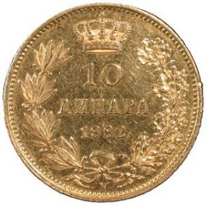 10 Dinarów 1882, Fr.5, Au, w. 3,22 g