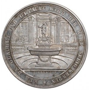 Medal Chrzcielny, G. LOOS DIR, aw. Popiersie Jezusa dookoła napis, Ø 38 mm, w.16,5 g