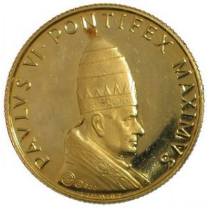 Medal 1963, Paweł VI, Au, Ø 20 mm, w.3,48 g