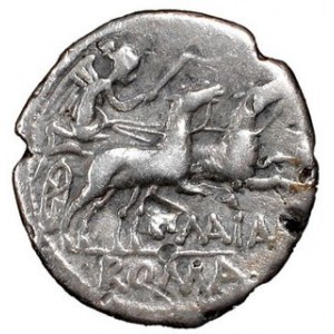 Denar, C. Maianius, 153 p.n.e, Syd.427 Sear RC 82, w.3,6 g, Ø 17 mm