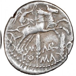 Denar, M. Marcius Mn.f, 134 p.n.e, Syd.500 Sear RC 122, w.3,8 g, Ø 19 mm