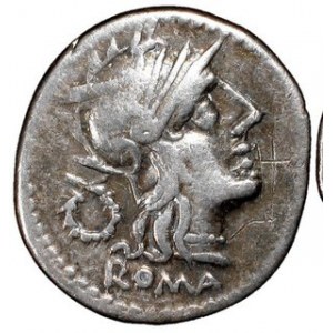 Denar, T.Cloelius, 128 p.n.e, Syd.516 Sear RC 136, w.3,79 g, Ø 18 mm