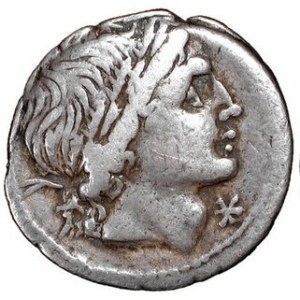 Denar, L. Memmius, 109 - 108 p.n.e, Syd.558, Sear RC 181, w.3,85 g,,Ø 20 mm, ciekawy typ