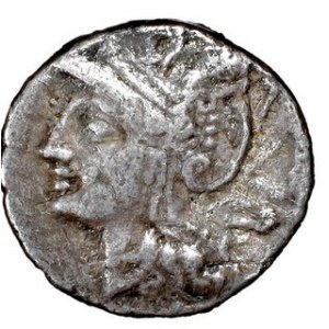 Denar, Lucius Appuleius Saturninus,104 p.n.e, Syd.579, Sear RC 194, w.3,39 g, Ø 17 mm, jeden z rzadszych denarów Re...