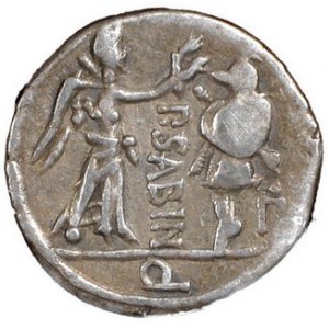 Kwinar, P. Vettius Sabinus, 99 p.n.e, Syd.587 Sear RC 131, w.1,9 g, Ø 14 mm