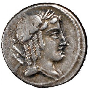 Denar, L. Julius Bursio 85 p.n.e, Syd.728 Sear RC 268, w.3,92 g, Ø 18 mm