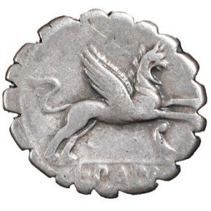 Denar serratus, L. Papius, 79 p.n.e, Crawford 384/1 (symbol 134 - rzadki), Syd.773, Sear RC 311 w.3,91 g, Ø 18 mm, ...