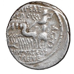 Denar, M. Aemilius Scaurus i Pub. Plautius Hypsaeus 58 p.n.e, Syd.913, Sear RC 379, w.4,04 g, Ø 17 mm