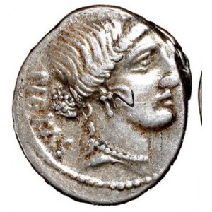 Denar, D. Iunius Brutus Albinus , 48 p.n.e, Syd.542, Sear RC 427, w.3,89 g, Ø 19 mm, rzadki i ciekawy historycznie