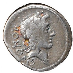 Denar, Lollius Palicanus 45 p.n.e, Syd.961, Sear RC 466, w.3,67 g, Ø 19 mm, b. rzadki