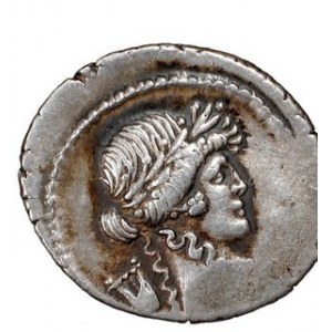 Denar, P. Clodius M.f. Turrinus, 42 p.n.e, Syd.1117 Sear RC 492, w.3,94 g, Ø 19 mm